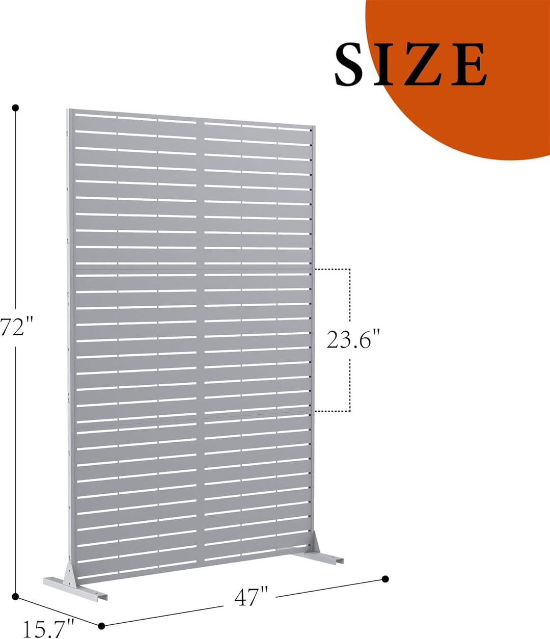 Paravent Outdoor, 120x180cm Freistehender Sichtschutz aus Stahl, Windschutz für Terrasse und Garten,
