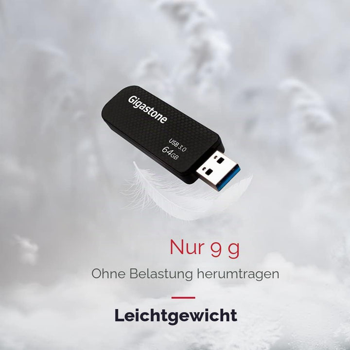 GIGASTONE 64GB Flash-Laufwerk (2 Stück) Z30 USB 3.2 Gen 1, 80MB/s UltraSchnell, Schlüsselring-Öse, P
