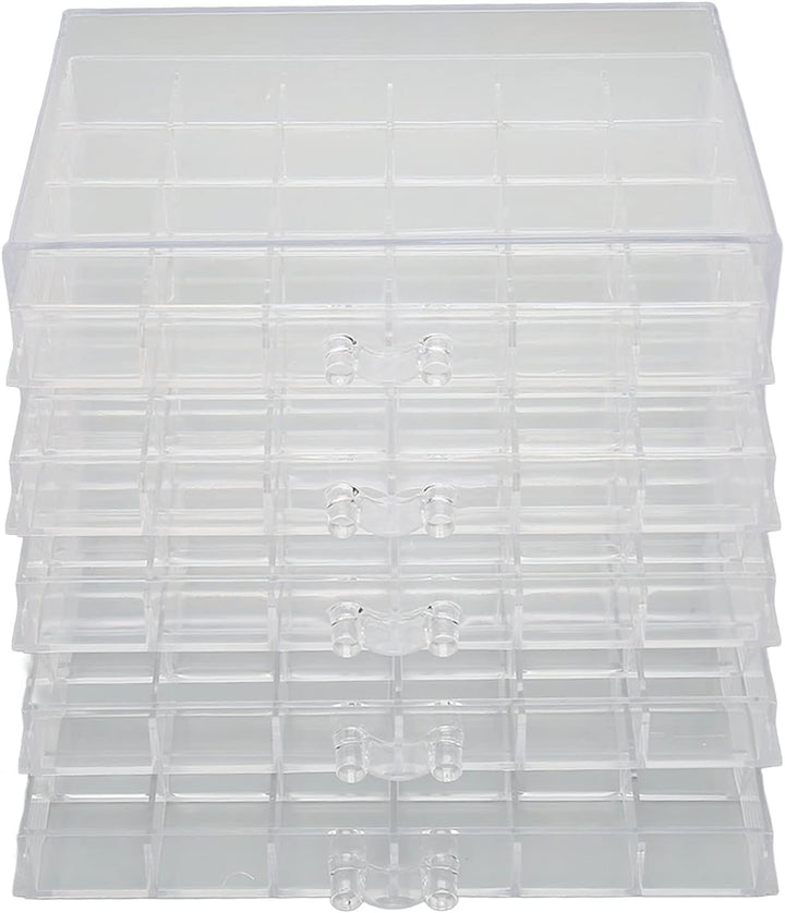 Transparente Aufbewahrungsbox mit 120 Fächern, 5 Lagen, mit herausnehmbaren Schubladen, geeignet für