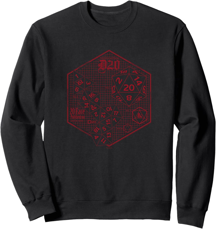 Dungeons &amp; Dragons Icosahedron Schematic Sweatshirt