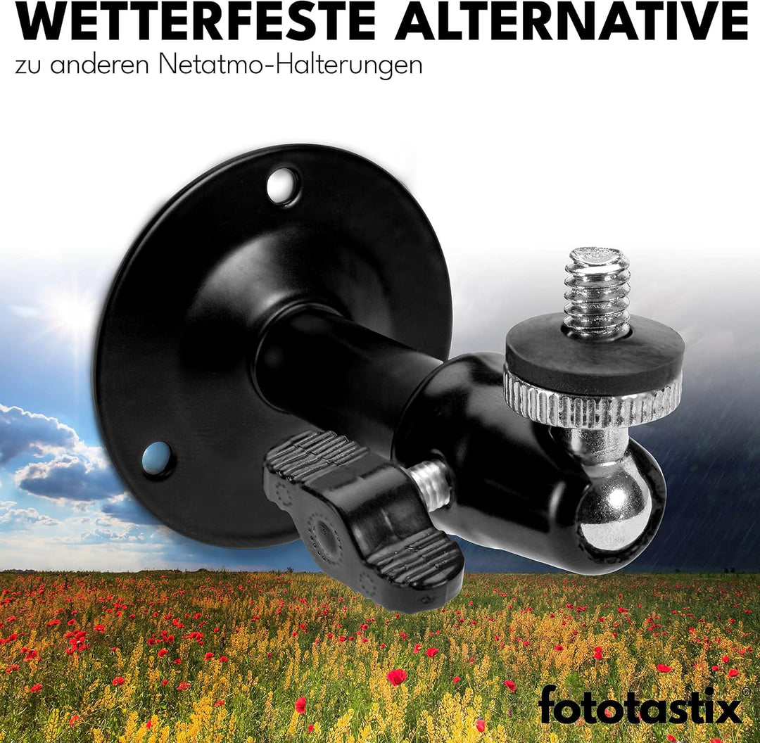 Halterung für Windmesser und Regenmesser - kompatibel mit Netatmo Schwarz, Schwarz
