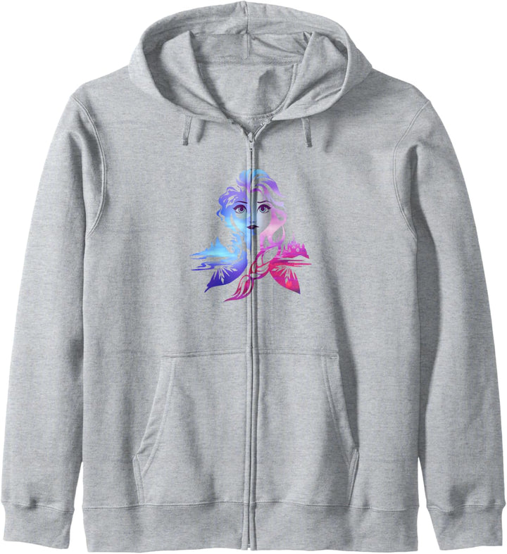 Disney Frozen 2 Elsa Two Tone Gradient Portrait Kapuzenjacke