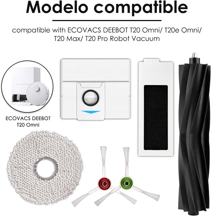 (21 Stück) T20 Omni Ersatzteile Zubehör Set für ECOVACS DEEBOT T20 Omni/ T20e Omni/ T20 Max/ T20 Pro