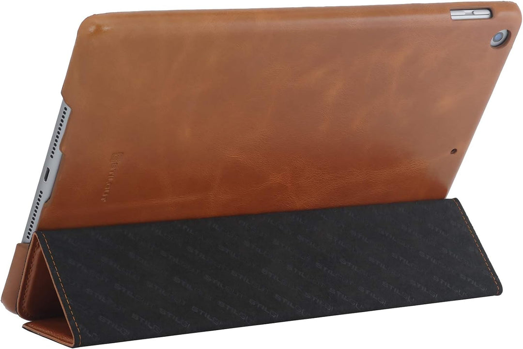 StilGut Leder-Hülle kompatibel mit iPad 2018 (und iPad 2017 Edition-9,7") Couverture Smart-Cover, Co