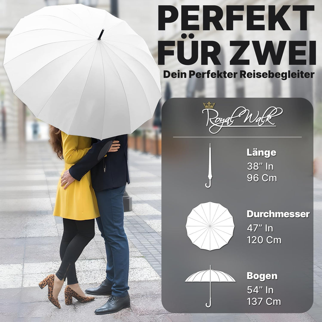 Royal Walk Regenschirm Gross Sturmfest Golf Schirm XXL Stabiler Stockschirm | Grosser Regenschirm fü
