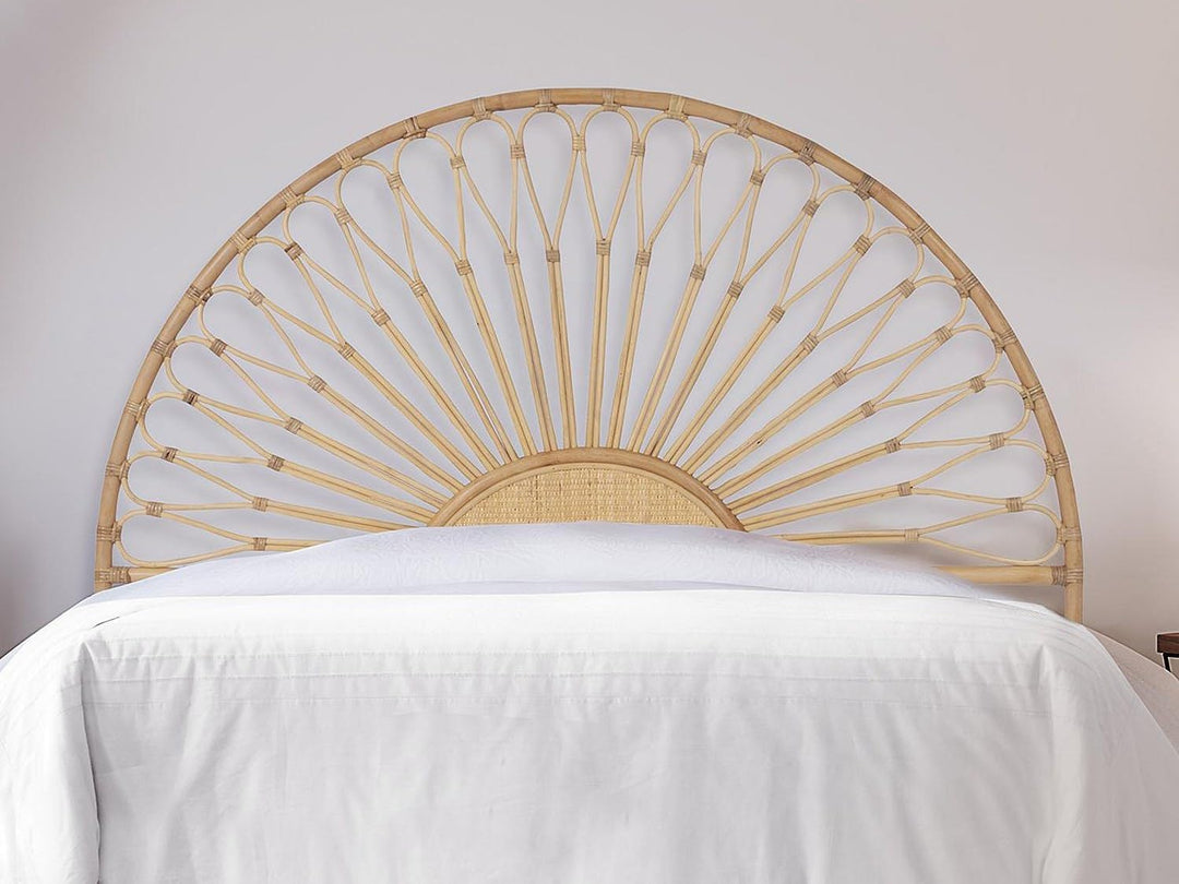 Vente-unique - Bettkopfteil - Rattan - 140 cm - Naturfarben - SOLIA