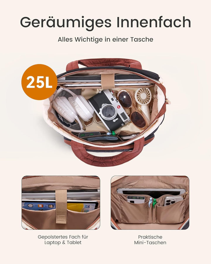 LOVEVOOK Shopper Tasche Handtasche Damen Gross, Leicht Puffer Arbeitstasche mit grossem Wasserflasch