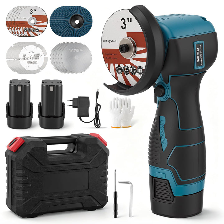 Mini Winkelschleifer, 16.8V Akku Mini Flex mit 2x1500mAh Batterien, 19500 U/min, 20 Scheiben Set (Me