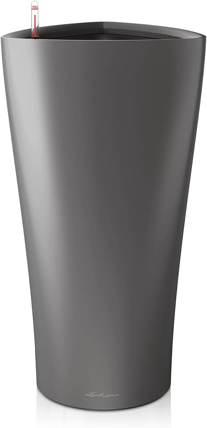 LECHUZA DELTA Premium 40 anthrazit metallic 15543 Anthrazit Metallic 39x39x75.5 cm Single, Anthrazit