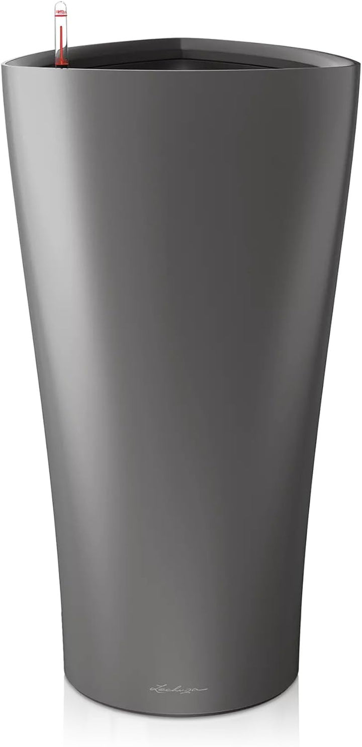 LECHUZA DELTA Premium 40 anthrazit metallic 15543 Anthrazit Metallic 39x39x75.5 cm Single, Anthrazit