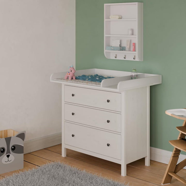 Wickeltischaufsatz mit Teilung für IKEA HEMNES, Wickelkommoden Aufsatz mit Trennfach, 50 cm Tiefe, a