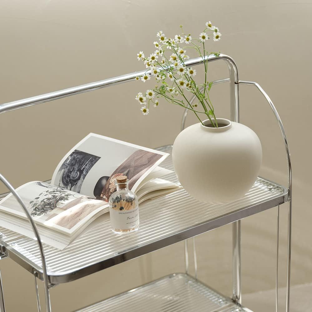 Vollmond-Vase, formt Blumenkunst und zeigt Hydrokulturpflanzen, 16,5 x 18,3 cm, matte Creme
