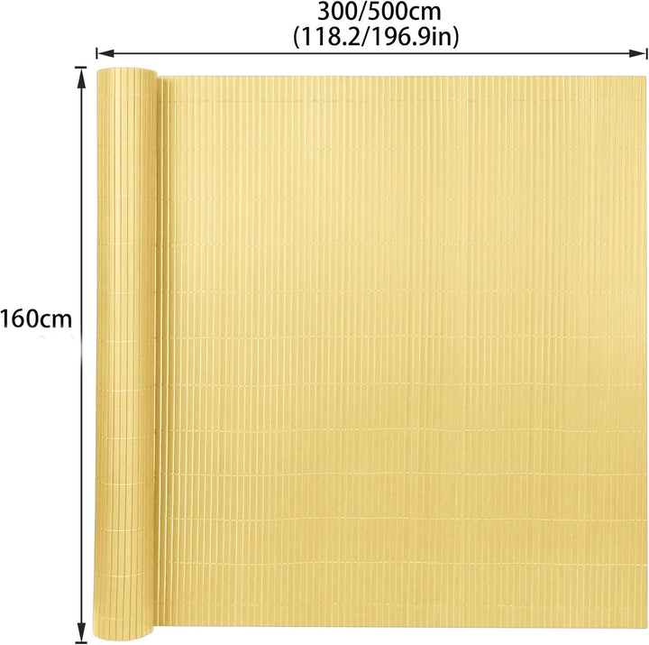 NAIZY PVC Sichtschutzmatte 160x300cm Sichtschutz Garten Sichtschutzzaun Bambus Sichtschutzzaun UV-Sc