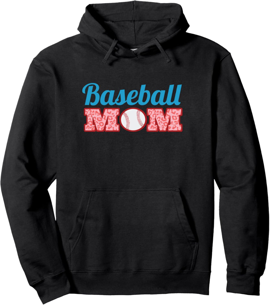 Baseball MOM Momslife Leopard Softball-Spiel, Mama womans Pullover Hoodie
