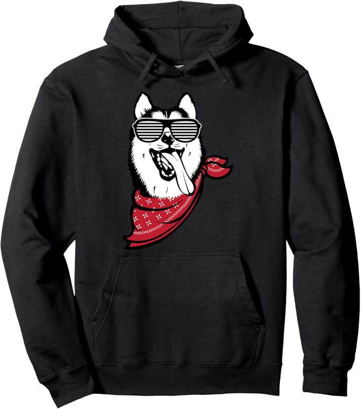 Siberian Husky Face Shutter Glasses Gift Pullover Hoodie