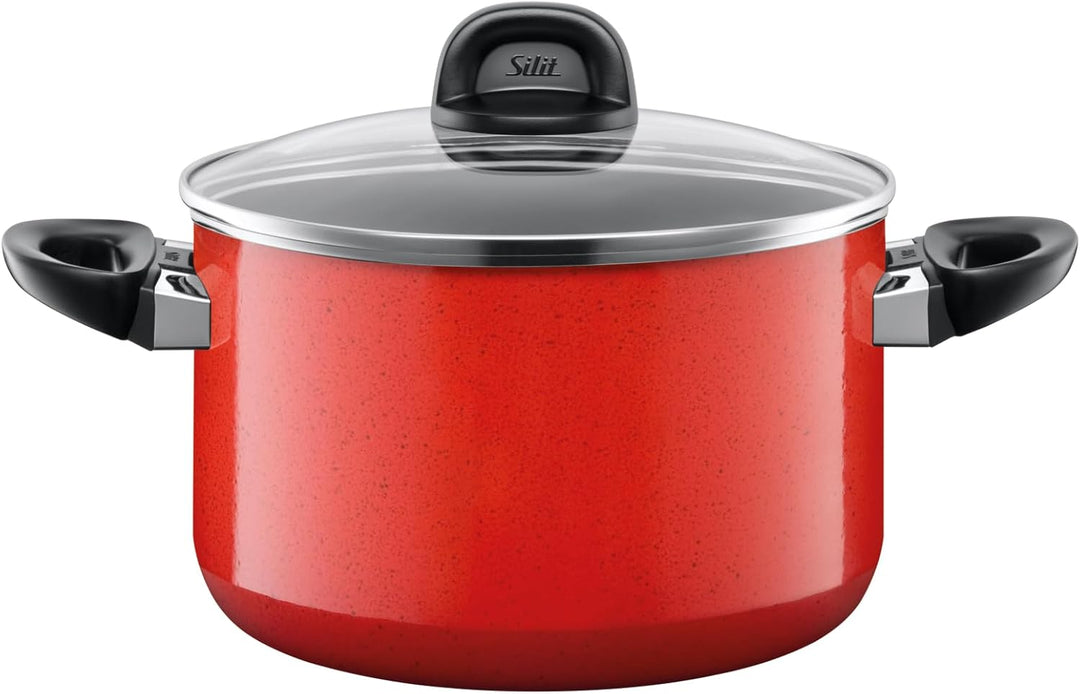 Silit Modesto Topfset Induktion 4-teilig, Kochtopf Set mit Glasdeckel, Silargan Funktionskeramik, In