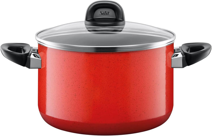 Silit Modesto Topfset Induktion 4-teilig, Kochtopf Set mit Glasdeckel, Silargan Funktionskeramik, In