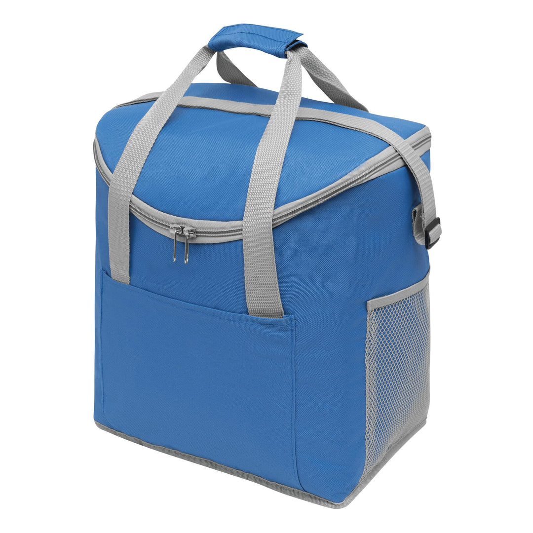 Preiswert&Gut Kühltasche mit Kühlfach & Netztaschen – 32 x 23 x 37 cm, ca. 24L Kühltasche in blau/gr