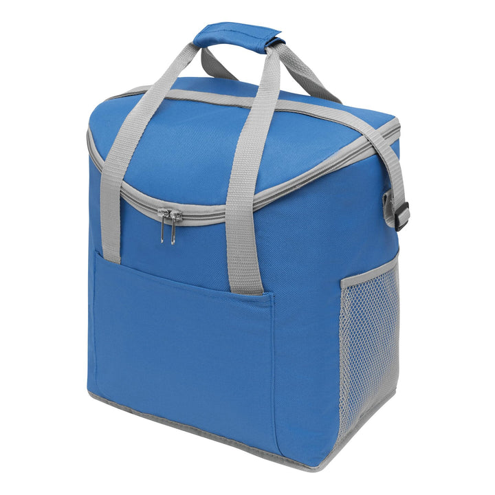 Preiswert&Gut Kühltasche mit Kühlfach & Netztaschen – 32 x 23 x 37 cm, ca. 24L Kühltasche in blau/gr