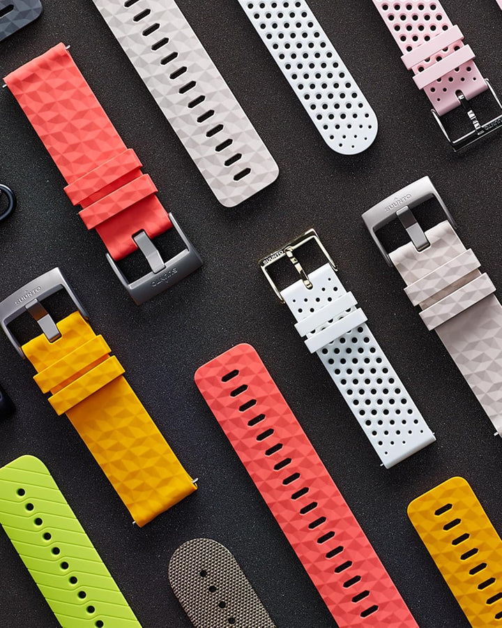 Suunto Ersatz-Uhrenarmband, für alle Suunto Spartan Sport Wrist HR Uhren, Silikon Gelb/Silber, Gelb/