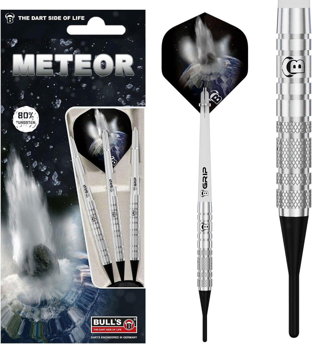 Meteor Soft Dart aus 80 % Tungsten. Dartset aus 3 Dartpfeilen, entwickelt mit über 10 Varianten, unt