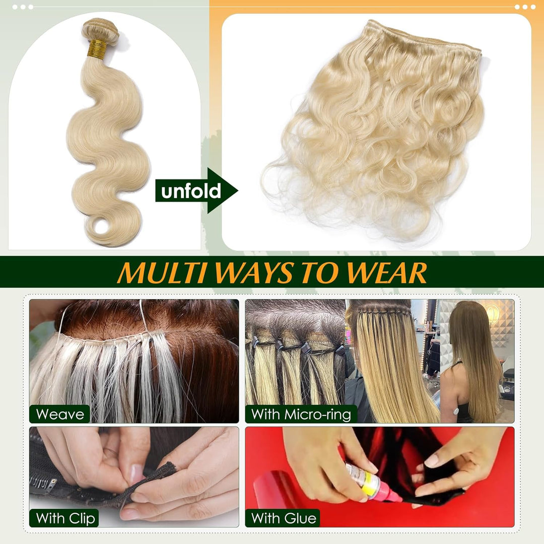 Elailite Echthaar Bündel, Haar Extensions Sew in Bundle Haarverlängerungen, Brasilianisches Gewellte