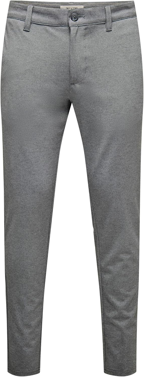 ONLY & SONS Male Chino Hose ONSMARK Slim Fit Chino Hose 28W / 30L Medium Grey Melange, 28W / 30L Med