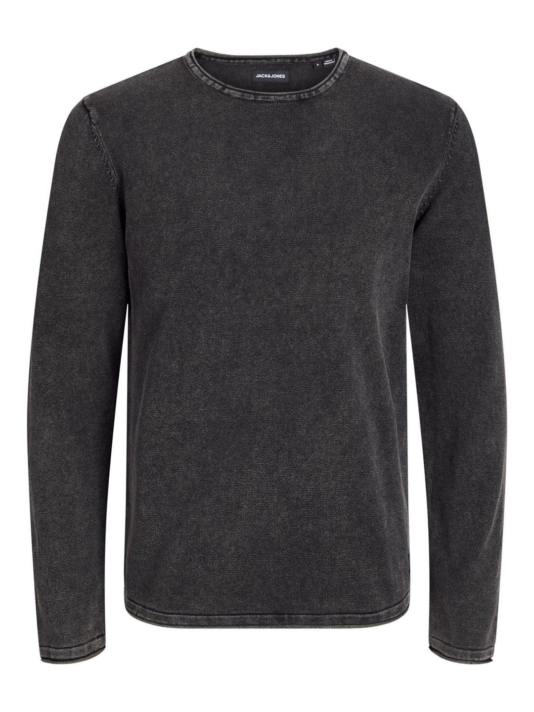 JACK & JONES Male Strickpullover mit Rundhals Einfarbig Strickpullover mit Rundhals XL Grau (Caviar)