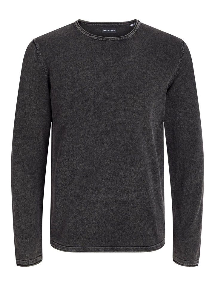 JACK & JONES Male Strickpullover mit Rundhals Einfarbig Strickpullover mit Rundhals XL Grau (Caviar)