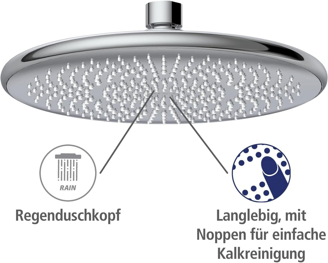WENKO Wasserspar Regenduschkopf Watersaving, Universal-Kopfbrause mit nachhaltigem Wasserspar-System