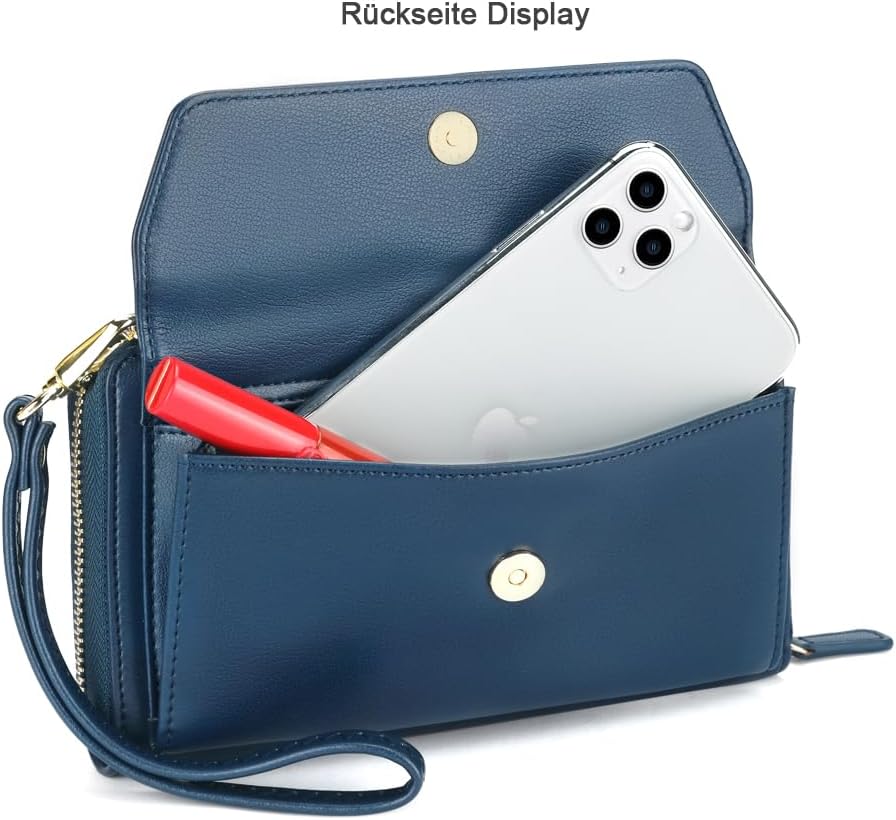 nuoku Geldbörse Damen mit RFID, Kleine Portemonnaie Damen mit Kreditkarten Etuis, Handytasche zum Um