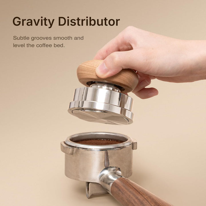 TIMEMORE Espresso Tamper-Set 58,4 mm mit WDT-Werkzeug, selbstnivellierendem Tamper und Gravity-Distr