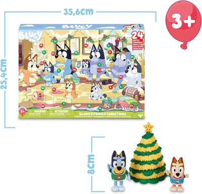 Bluey - Adventskalender mit 24 Teilen, inkl. Figuren aus der Serie und Zubehör, für Jungen und Mädch