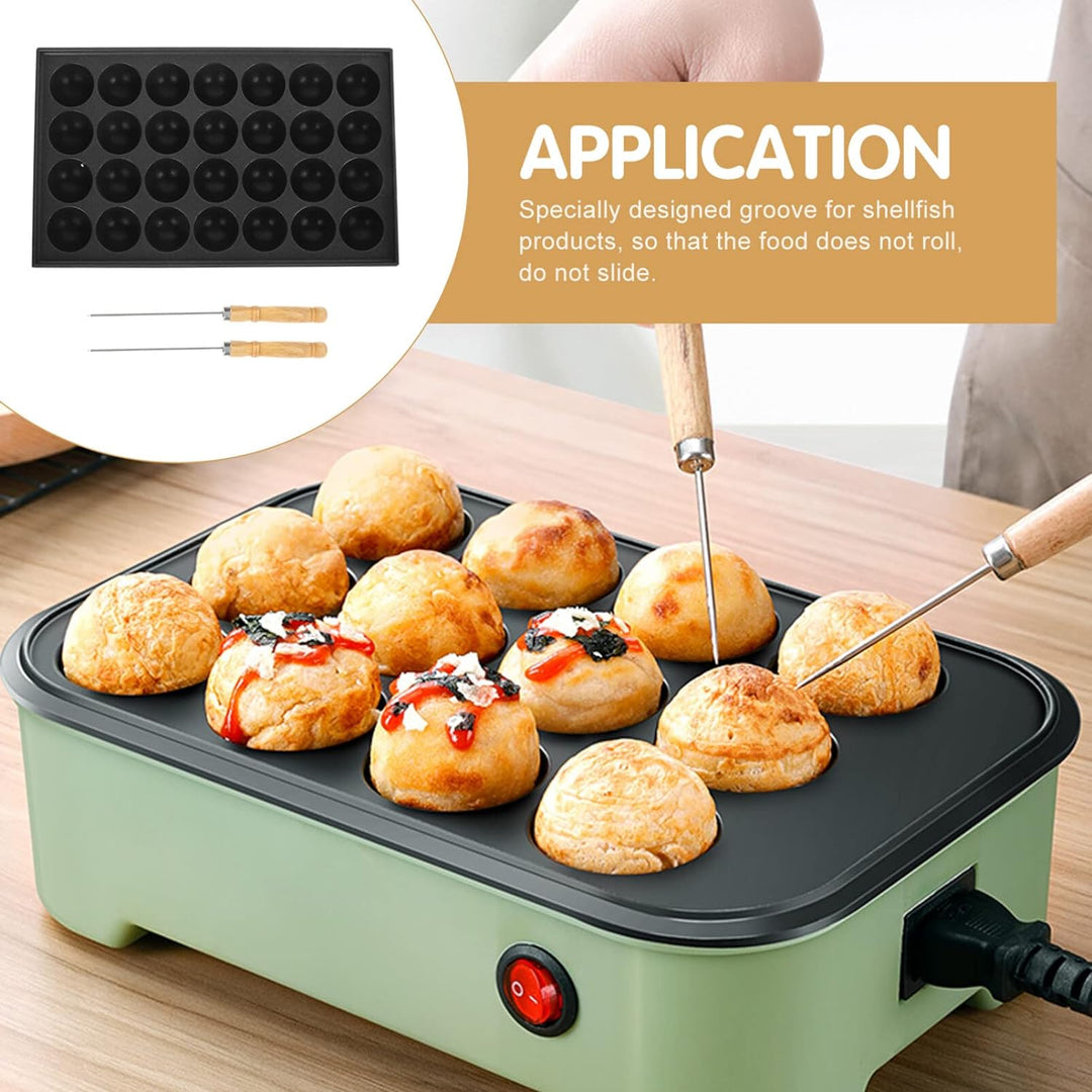Yardwe Takoyaki Pan Takoyaki- Hersteller mit Kostenlosen Takoyaki- Picks- Werkzeuge Kuchenpfannen fü