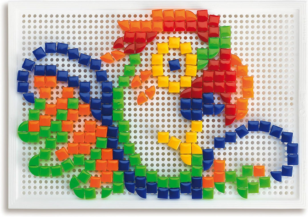Quercetti FantaColor Portable, Mosaik Bastelset Kinder, Spielzeug ab 4 jahre für Kinder, Montessori