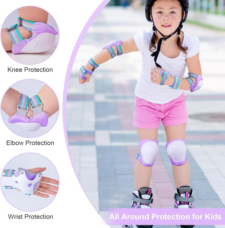 Unicorn Castle Knieschoner Kinder Schoner Set Inliner Schützer 6 in 1 Schutzausrüstung Kinder Ellenb
