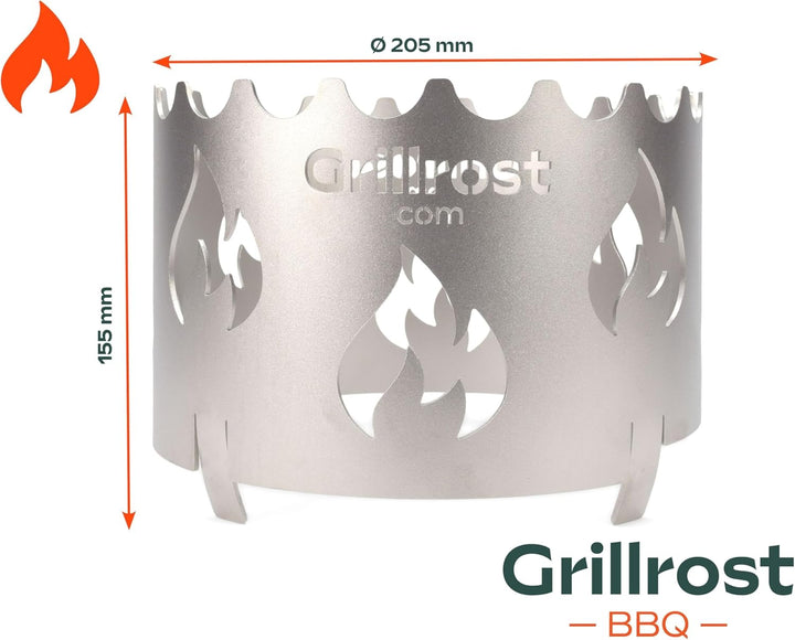 Grillrost.com Das Original Edelstahl Wokaufsatz | Krone für alle Feuerplatten mit 20cm Feuerloch mit