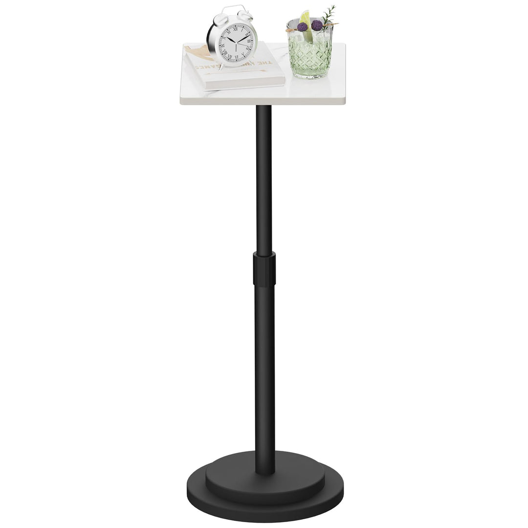 Höheneinstellbar Beistelltisch, Höhe 45-78 cm, Weiss, 1 Stück | Nachttisch für Schlafzimmer, Klein C