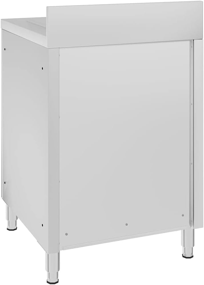 Gastro Küchenschrank mit Abtropffläche Edelstahl 60 x 60 x 96 cm (Abtropffläche), 60 x 60 x 96 cm (A