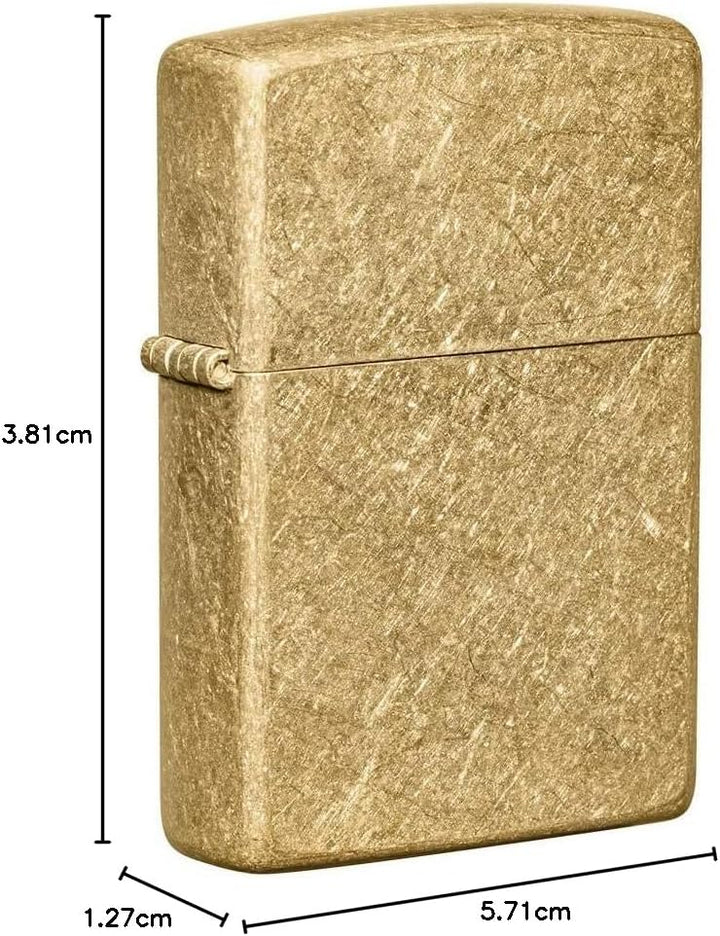 Zippo Taschenfeuerzeug aus Trommelmessing, 49477, Tumbled Brass, Einheitsgrösse