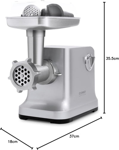 Caso FW2000 Elektrischer Fleischwolf, inkl. Spritzgebäck, Aufsatz 800 W nominal, 2000 W locked, ca.