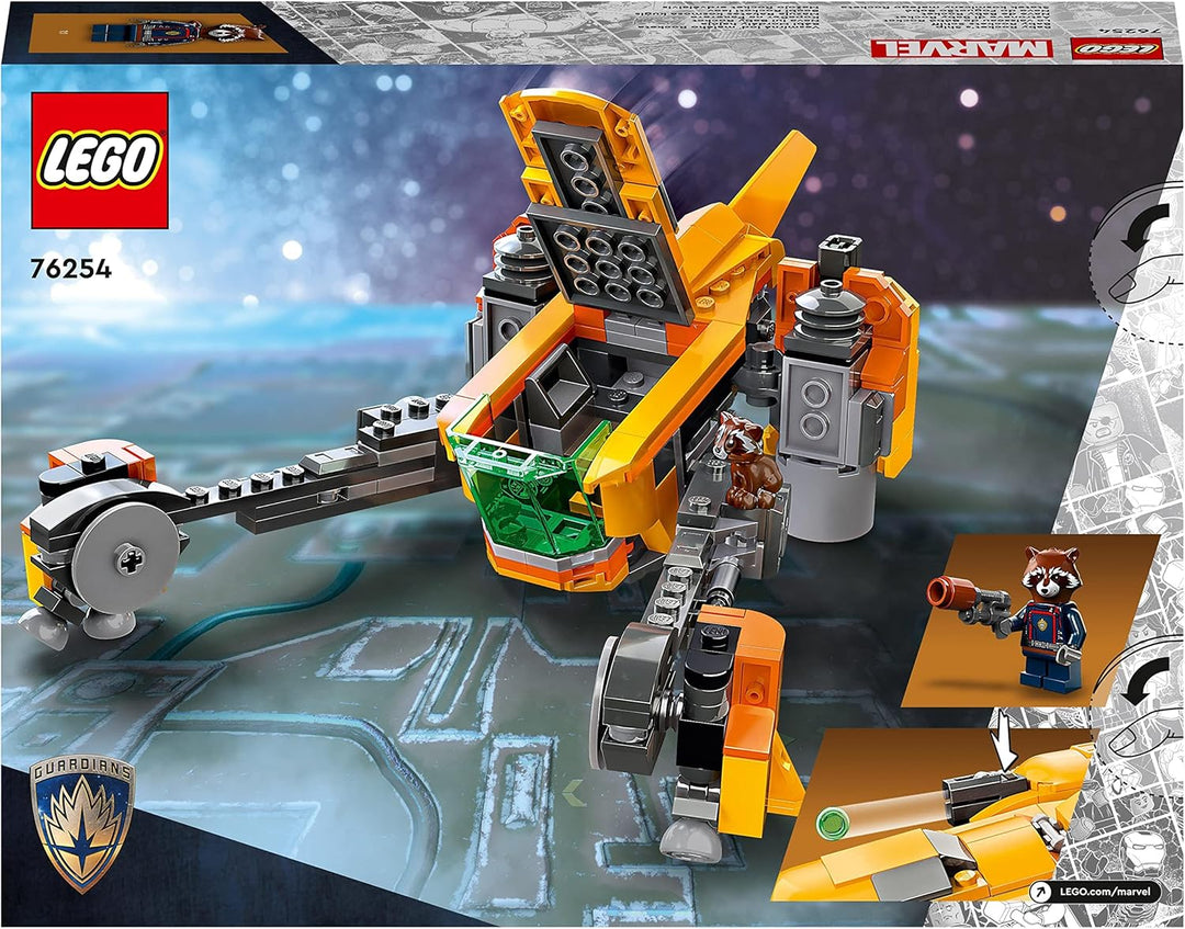 LEGO 76254 Marvel Baby Rockets Schiff, Guardians of The Galaxy Volume 3 BAU-Spielzeug für Kinder mit