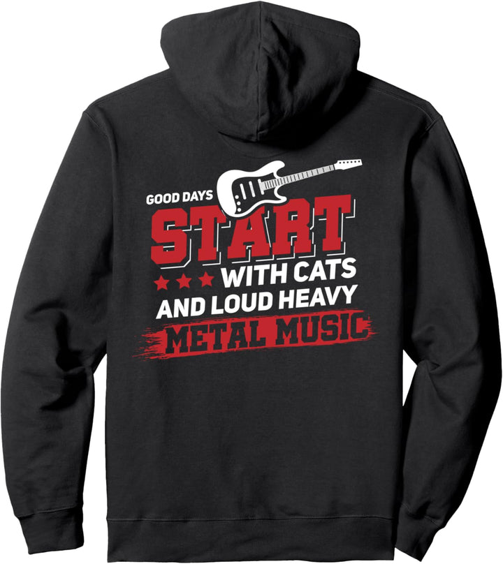 Heavy Metal Und Goth Metaller Cats Pullover Hoodie