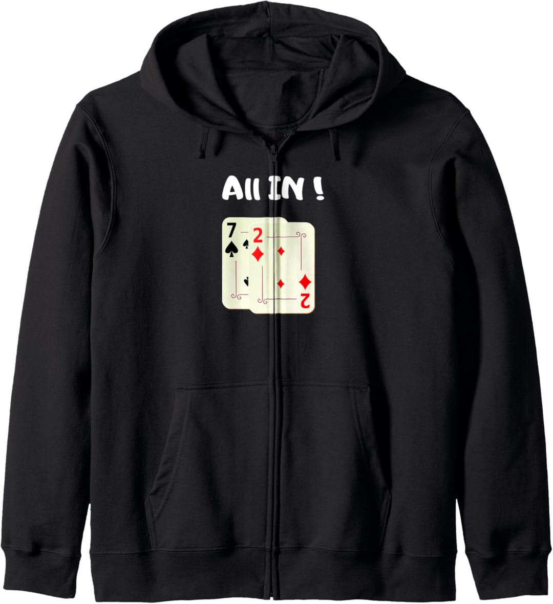 Poker Hand sieben und zwei ist ein Gewinner Kapuzenjacke