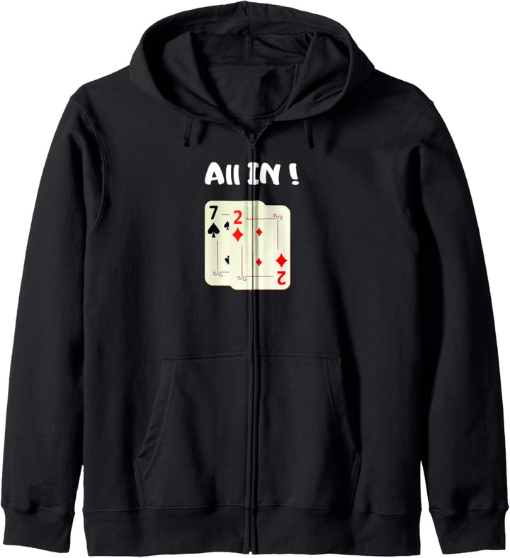 Poker Hand sieben und zwei ist ein Gewinner Kapuzenjacke
