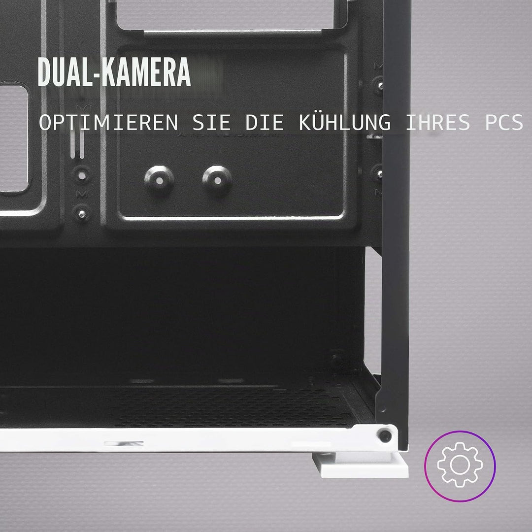 Mars Gaming MCZW, Premium-Kompakt-PC-Gehäuse, MicroATX, Panel + Front Mesh, Weiss, MCZW