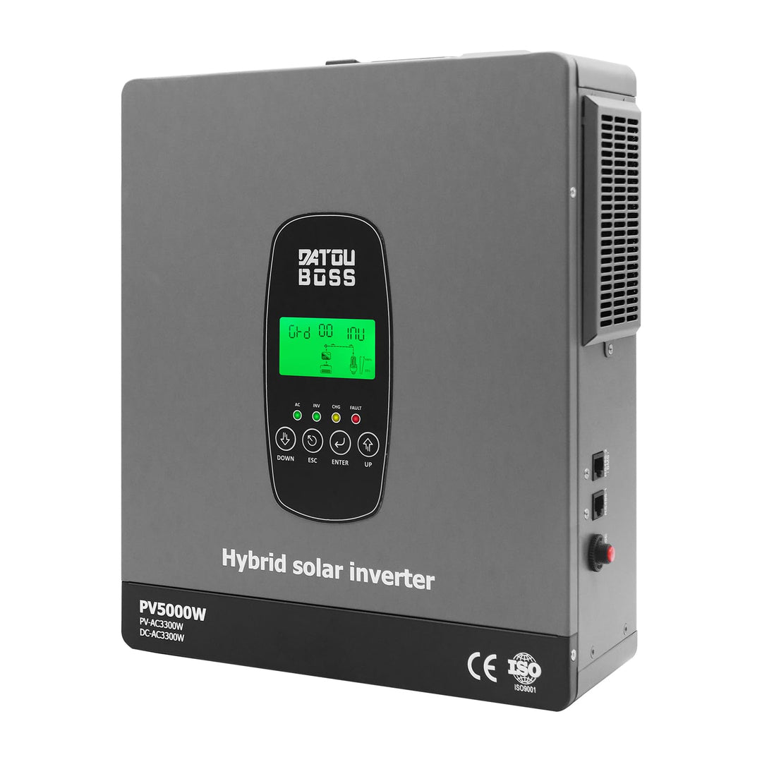 DATOUBOSS 3300W Hybrid Solar Wechselrichter 24V Reiner Sinus, 24V DC auf 230V AC Inverter mit MPPT L