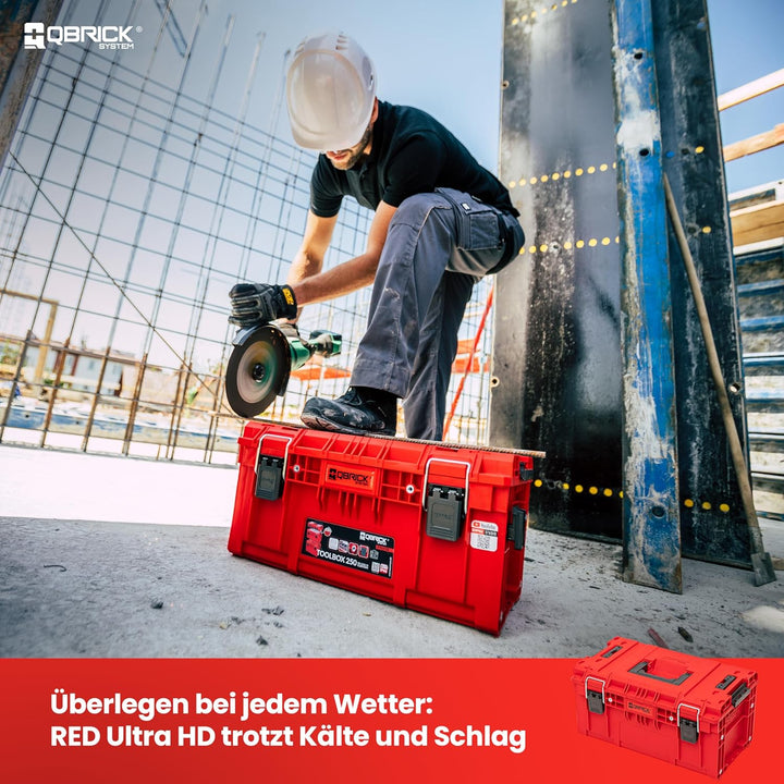 QBRICK SYSTEM Werkzeugkoffer Werkzeugkasten Leer Werkzeugkiste PRIME RED Ultra HD Rot 570 x 340 x 29