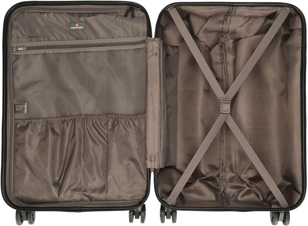 Reisetrolley Plumeria 4W | Hartschalen Koffer aus Stabiler ABS-Schale | TSA-Zahlenschloss | Vier 360