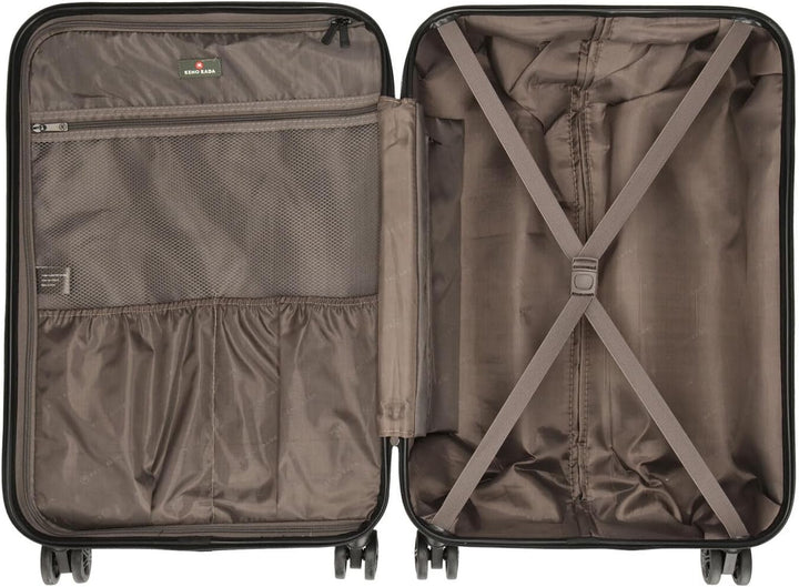 Reisetrolley Plumeria 4W | Hartschalen Koffer aus Stabiler ABS-Schale | TSA-Zahlenschloss | Vier 360